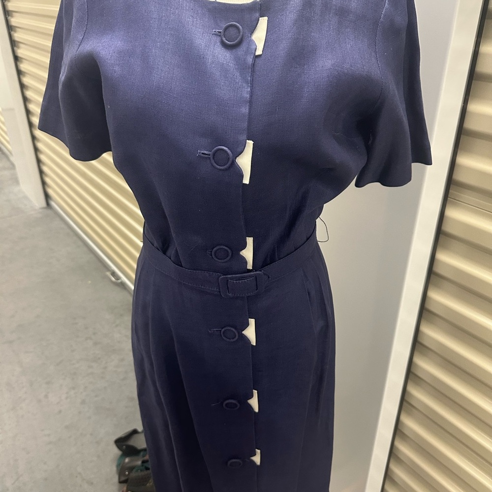 Vintage Linen Blend Mad Men style Dress